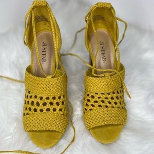 Yellow Crochet Heel Sandal - Size 7 - Brand New - Never Worn